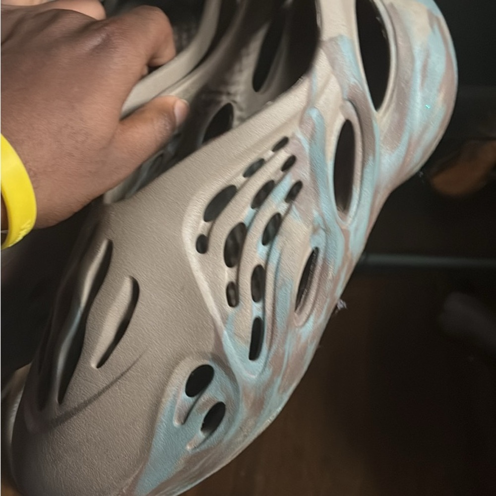 Yeezy foam runners in Gray and Blue